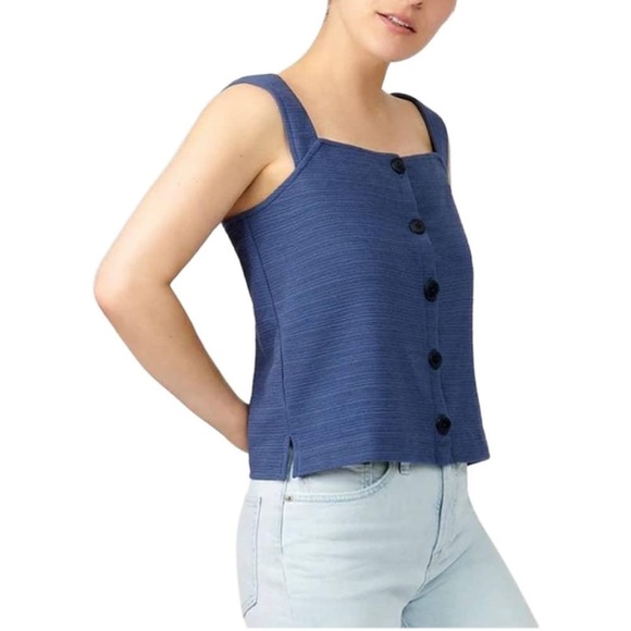 NWT J Crew Thick Blue Button Down Tank - Picture 6 of 6